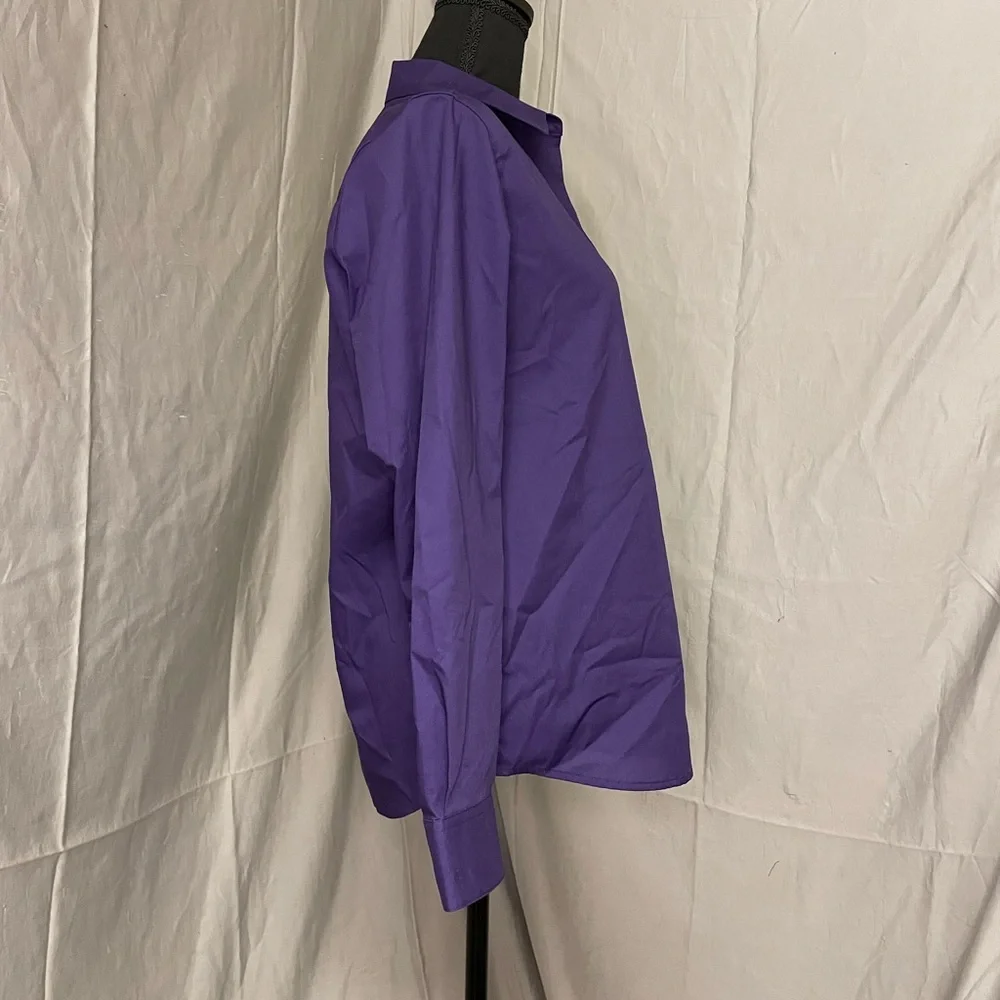 Foxcroft Purple Button-Front Shirt - Picture 2 of 8